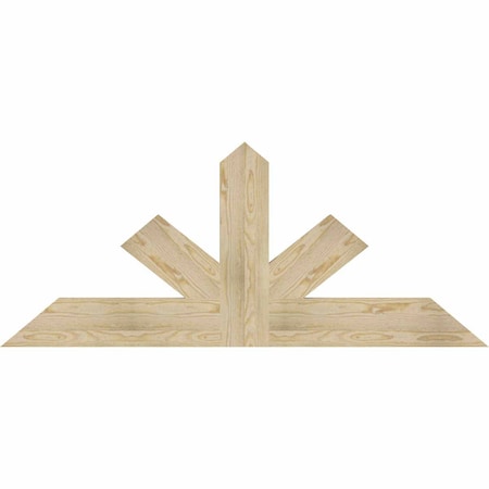 Ekena Millwork Saratoga Rough Sawn Timber Gable Bracket, Douglas Fir, 60"W x 25"H x 2"D x 6"F, 10/12 Pitch GBW060X25X0206SAR00RDF